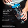 Pro Shaker Bottle (iX-R Edition) | Rechargeable, Powerful for Smooth Protein Shakes | includes Supplement Storage - BPA Free | 600ml Cup (Silver Blue/Gray)