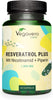 Trans Resveratrol 98% 1000 mg | Natural Anti Aging & Skin Supplement | Pure from Japanese Knotweed | NO Additives | High Bioavailability with VIT B3 & Piperine | Lab Tested | Vegan