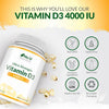 Vitamin D3 4000 IU - 365 Ultra Strength Softgel Capsules not Tablets - 1 Year Supply - Easy to Swallow - Quadruple Strength - Vitamin D Supplement - Made in The UK