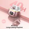 Wireless Earbuds, Bluetooth 5.3 Headphones HiFi Stereo with ENC Noise Cancelling Mic, Wireless Headphones 40H Playtime With LED Display, Touch Control, IP7 Waterproof Bluetooth Earphones Rose Gold