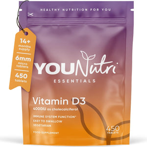 Vitamin D3 4000 iu - Vitamin D Tablets - 450 Easy Swallow Tablets 14+ Month Supply - Vegetarian - Vitamin D Supplements - Immune System Booster - Gluten Free