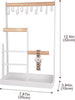 Jewellery Organiser Jewellery Stand Holder, 4 Tiers Jewelry Stands Necklace Organizer Earring Holder, 10 Hooks Jewelry Tower Display Rack for Bracelets Watches Rings Gifts for Women -White