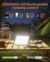 LED Camping Lantern Rechargeable, 4000LM Camping Lights with 4 Light Modes, 20000mAh Portable Power Bank up to 144 Hours, IPX5 Waterproof Tent Light for Camping, Fishing