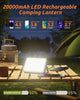 LED Camping Lantern Rechargeable, 4000LM Camping Lights with 4 Light Modes, 20000mAh Portable Power Bank up to 144 Hours, IPX5 Waterproof Tent Light for Camping, Fishing