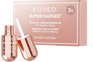 SUPERCHARGED Eye & Lip Contour Booster Serum, Conductive Gel, Niacinamide, Beauty & Anti Aging Serum, Travel Size Face Care & Micorcurrent Face Serum, 3 x 3.5 mL Capsules