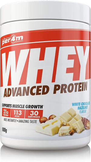 Protein Whey Powder | 30 Servings of High Protein Shake with Amino Acids | for Optimal Nutrition When Training | Low Sugar Gym Supplements (White Chocolate Hazelnut, 900g)