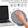 Mouse Pad Leather Wrist Rest Support, Ergonomic Memory Foam Mouse Wrist Rest Pad with Non-Slip Rubber Base, Durable & Comfortable Mousepad for Computer Pain Relief at Home, Office, Work Travel, Grey