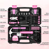 Pink Tool Kit： Tool Set, Pink Hand Tool Kit DIY for Women 62 Pieces, Ladies Tool Box for Home