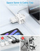 3M Extension Lead With USB Slots,  Mini Plug Extension Socket with 3 AC Outlets and 4 USB Slots, 13A/3250W Wall Mount Power Strip With 3 Metre Extension Cable for Travel Home Office