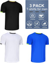 3 Pack Men T Shirts Running T Shirts for Men Gym Men's T Shirts Sport Tops for Men Dry-Fit Athletic T Shirts Breathable Activewear Shirts Work Shirt Muscle Fit Shirts Multipack