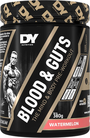 - Blood and Guts Pre Workout Powder, 380g (Watermelon) - High Strength Preworkout with 350mg Caffeine, Citrulline Malate, Beta Alanine, Arginine AKG, L-Tyrosine, Vitamin B3, Men & Women