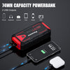 Jump Starter Power Pack, 3000A Car Battery Booster Jump Starter for 12V Vehicle, Car Jump Starter Power Bank with LED, 2 Quick Charge USB Outputs, Jump Pack with Jump Leads (10L Gas/8L Diesel)