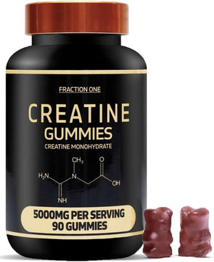 Creatine Gummies 5000mg 90 Gummies 45 Days Supply Creatine Monohydrate Gummies - Berry Flavoured Creatine - Pre Workout Gym Supplement for Men & Women - Vegan Chews Chewable Max recommneded strength