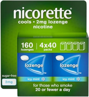 Cools 2mg Lozenge, 160 Lozenges (4 x 40 Packs), Effective and Discreet Quit Smoking Aid for Cigarettes, Nicotine Lozenges with Dual-Layer Icy Mint Flavour Release