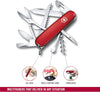 Huntsman Swiss Army Knife, Medium, Multi Tool, Camping Knife, 15 Functions, Large Blade, Bottle Opener, Red