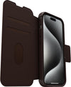 Strada Case for iPhone 15 Pro for MagSafe, Shockproof, Drop proof, Premium Leather Protective Folio with Two Card Holders, 3x Tested to Military Standard, Brown