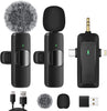 Wireless Lavalier Microphone for iPhone - Android Phone/Camera/Computer/Laptop, Professional Dual Lapel Mic with USB-C/3.5mm/USB Plug for Video Recording, Vlog, YouTube, TikTok