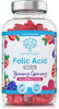 Folic Acid Gummies - 400μg, 60 Natural Berry Flavoured & Vegan Gummies - High Strength Vitamin B9 Folic Acid Pregnancy Support Prenatal Vitamin - No Artificial Sweeteners or Flavours – UK Made