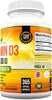 Vitamin D 3,000 IU, High Strength Vitamin D3 Supplement, 365 Easy to Swallow Softgels - Full Year Supply