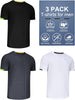 3 Pack Men T Shirts Running T Shirts for Men Gym Men's T Shirts Sport Tops for Men Dry-Fit Athletic T Shirts Breathable Activewear Shirts Work Shirt Muscle Fit Shirts Multipack