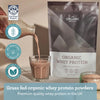 The Organic Protein Co. – Chocolate Organic Whey Protein Powder | Additive Free, Undenatured, Bioactive, UPF Free, Emulsifier Free, Primarily Grass Fed, Vegetarian, Gluten Free – 400g