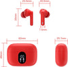 Wireless Earbuds, Bluetooth 5.3 Headphones In Ear with 4 ENC Noise Cancelling Mic, LED Display New Bluetooth Earbuds Mini Deep Bass Stereo Sound, 36H Playtime, Wireless Earphones IP7 Waterproof, Red