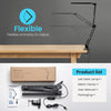 LED Desk Lamp with Clamp, Swing Arm Desk Lamp, Eye-caring Dimmable Desk Light with 10 Brightness, 3 Lighting Modes, Adjustable Table Lamp for Study, Drawing, Office, Architect, Task, Workbench