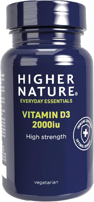 - High Strength - Vitamin D3 2000iu - Immune System Support - Bone & Muscle Support - Vegetarian Friendly - 120 Capsules