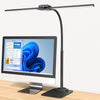 LED Desk Lamp for Office, Double Head Desk Lamp with Base, Dimmable Architect Desk Light, Eye Caring Monitor Light Bar with Timer, Task Lamp for Work Study Read Home Office Lighting