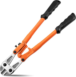 14” Heavy Duty Bolt Cutter for Cutting Fence, Steel Wire, Chain, Metal Rods, Screws, Locks, Rivet, and Small Padlock with Rubberized Anti-Slip Easy Grip Handles