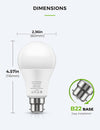 LOHAS B22 LED Bulbs 150W Equivalent, 17W LED Bayonet Light Bulb, Cool White 6000K, Super Bright 1600Lm, Non-Dimmable, Energy Saving Light Bulbs, 4 Pack