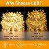 1000LED 25M String Lights Outdoor/Indoor, Holidays Lights Warm White Mains Powered,8 Modes Waterproof Fairy Lights for Christmas Party Wedding Garden Bedroom Decoration