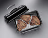 Go-Anywhere Charcoal Grill, 42 x 26cm Grill Area, Lightweight Portable BBQ Grill, Table Camping Grill with Porcelain-Enamelled Bowl & Lid, Folding Legs - Black (1131004)