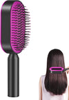 Self-cleaning hair brush for women, 3D air cushion massage brush, portable hair brush with detangling ball pins, self-cleaning massage brush, for removing hair tangles and knots