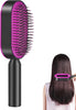 Self-cleaning hair brush for women, 3D air cushion massage brush, portable hair brush with detangling ball pins, self-cleaning massage brush, for removing hair tangles and knots