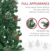 6.5FT Tall Pencil Slim Artificial Christmas Tree with Realistic Branches, Tip Count and Pine Cones, Pine Needles Tree, Xmas Decoration, Green