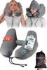 AIR Inflatable Travel Pillow for Airplane - Hooded Neck Pillow for Travel - Inflatable Travel Neck Pillow - Plane Pillow - Neck Cushion - Flight Pillow - Travel Neck Pillows - Grey