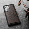 Wood Case for Galaxy S24 Ultra Case 2024 [Natural Wood & Black Soft TPU] Shockproof Protective Cover Unique Wooden Case Compatible with Samsung S24 Ultra (Incomplete Compass-Blackwood)