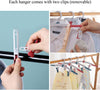 Folding Clothes Hangers with Clips, 360 Degree Rotating Hook, Portable for Travel Outdoor Camping, Assorted Color (Pack of 6)