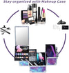 Unicorn Makeup Box Vanity Case Cosmetic Organiser Case Beauty Box with Mirror and Magnification(5X) Spot Mirror