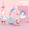 Kids Wireless headphones with Microphone, Childrens 3D Cat Headphones Over-ear with Led Light, Foldable Bluetooth Headphones for Girls/Teenager/Adult Women, Cat Birthday