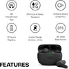 Wave Beam, In-Ear Wireless Earbuds with IP54 and IPX2 Waterproofing, Hands-Free Calling and 32 Hours Battery Life, in Black