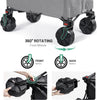 " Heavy-Duty Folding Trolley Cart with Big Detachable Wheels - 100Kg Capacity, Perfect for Camping, Festivals, and Beach Trips! Adjustable Handle and Cover Bag Included - Black"
