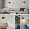 Wall Lights for Bedrooms - Black Wall Lights for Living Room Rotatable - Wall Lamp Industrial Wall Lighting Fixtures E14 - Bedside Wall Lights Indoor Wall Sconce Lights 2 Pieces