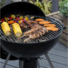 Portable Charcoal BBQ Round Kettle 47.5 cm, Adjustable Vent, Integrated Thermometer, Charcoal Barbecue, Stand & 2 Wheels with Chrome Grill, GFKTBBQ, 60x51x90