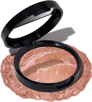 Baked Blush-n-Bronze Marbleized 2-in-1 Sculpting Bronzer Blush - Ginger Bronze - Contour Face with a Radiant Flush