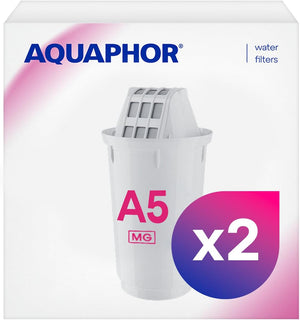 Filter Cartridge A5 2 Pack with Magnesium | Filters Limescale, Chlorine, Heavy Metals | 350L Clear Water | AQUALEN Technology for Better Tasting Food & Drink | Replacement for A5 Filter Jugs