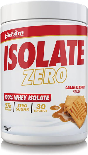 Isolate Zero | 30 Servings of High Protein Isolate Shake with Amino Acids | for Optimal Nutrition When Training | Zero Sugar Gym Supplements (Caramel Biscuit, 900g)