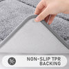 Microfiber Soft Bath Mat Set 3 Piece Absorbent Bathroom Toilet Rug Non Slip Machine Washable Bath and Pedestal Mat Sets, Grey