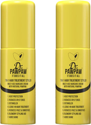 Dr.PAWPAW It Does It All: 7 in 1 Hair Treatment Styler with Papaya, Aloe Vera, Coconut Oil, Vegan & Natural ,For All Hair Types(2 x 150 ml)